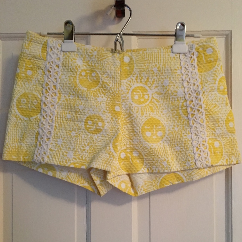 Lilly Pulitzer Yellow and White Sunshine Shorts